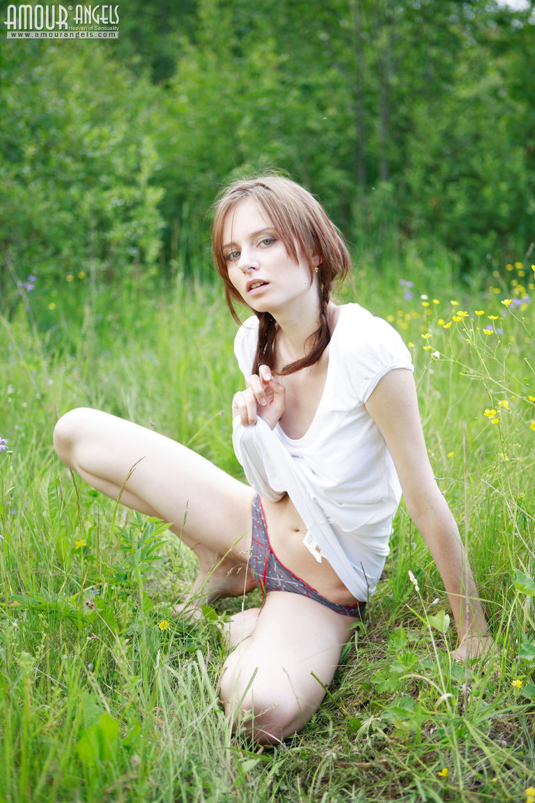 Ameli comes to the nature and poses her beautiful body for you  in Amour Angels set Loves Theme