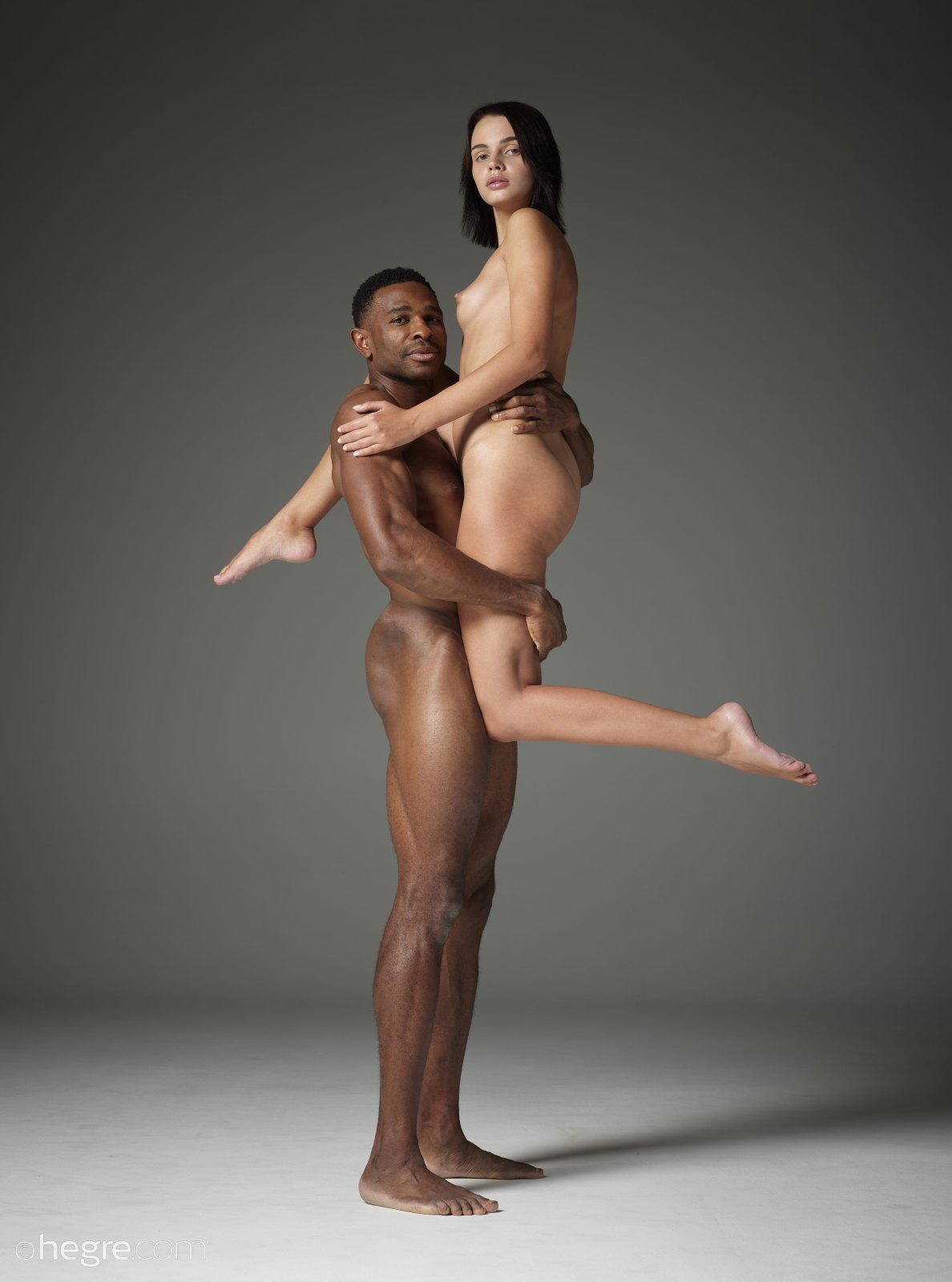 Sexy Ariel poses naked and lustful with her black lover  in Hegre Art set Ariel and Robin nude art