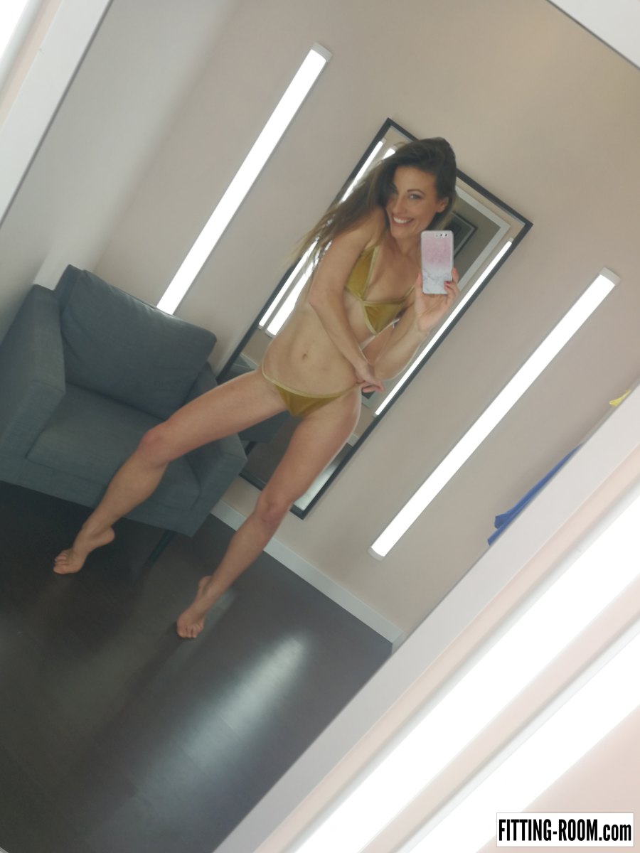 Brunette presents us her body in amazing selfie compilation  in Fitting Room set eXtra