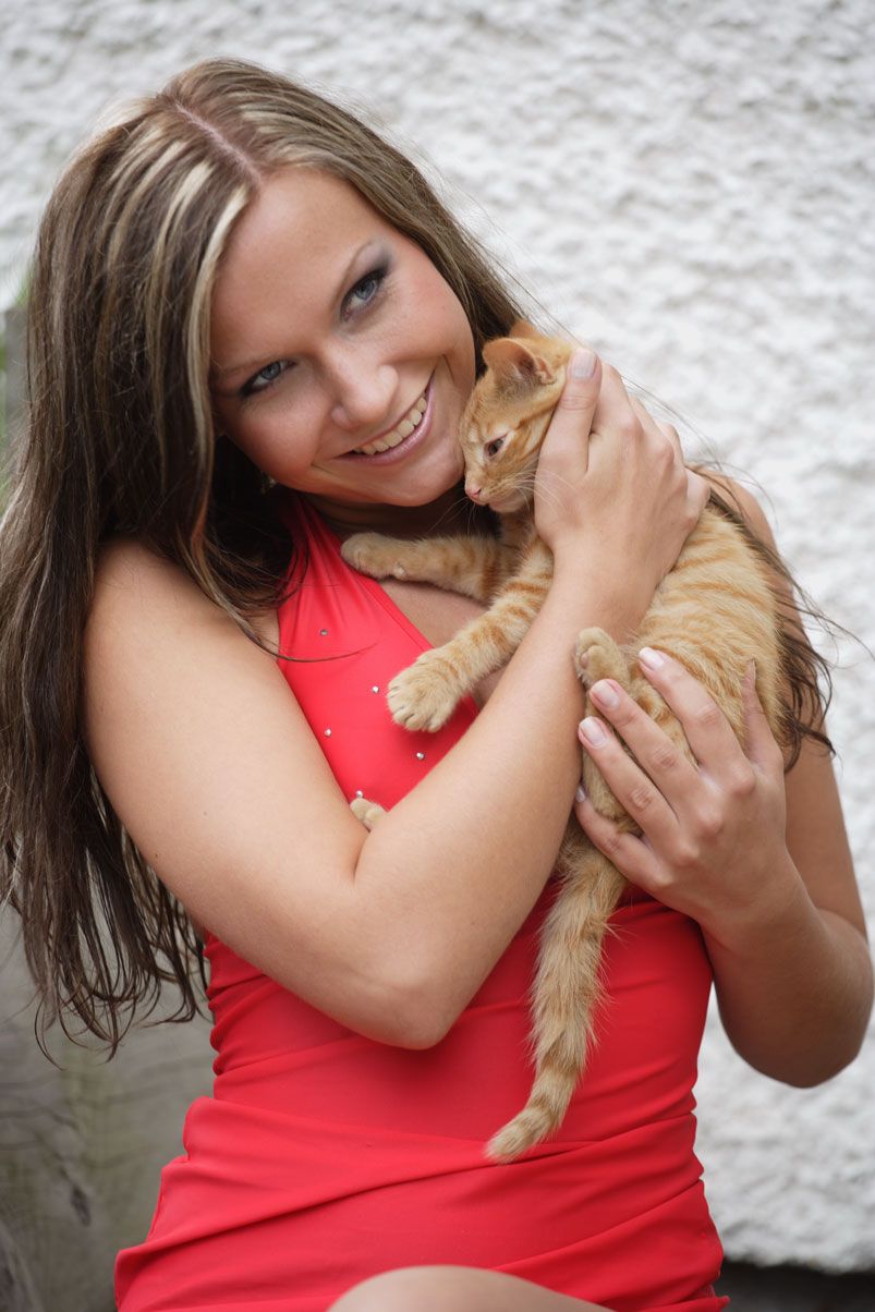 Hot teen in a little red dress