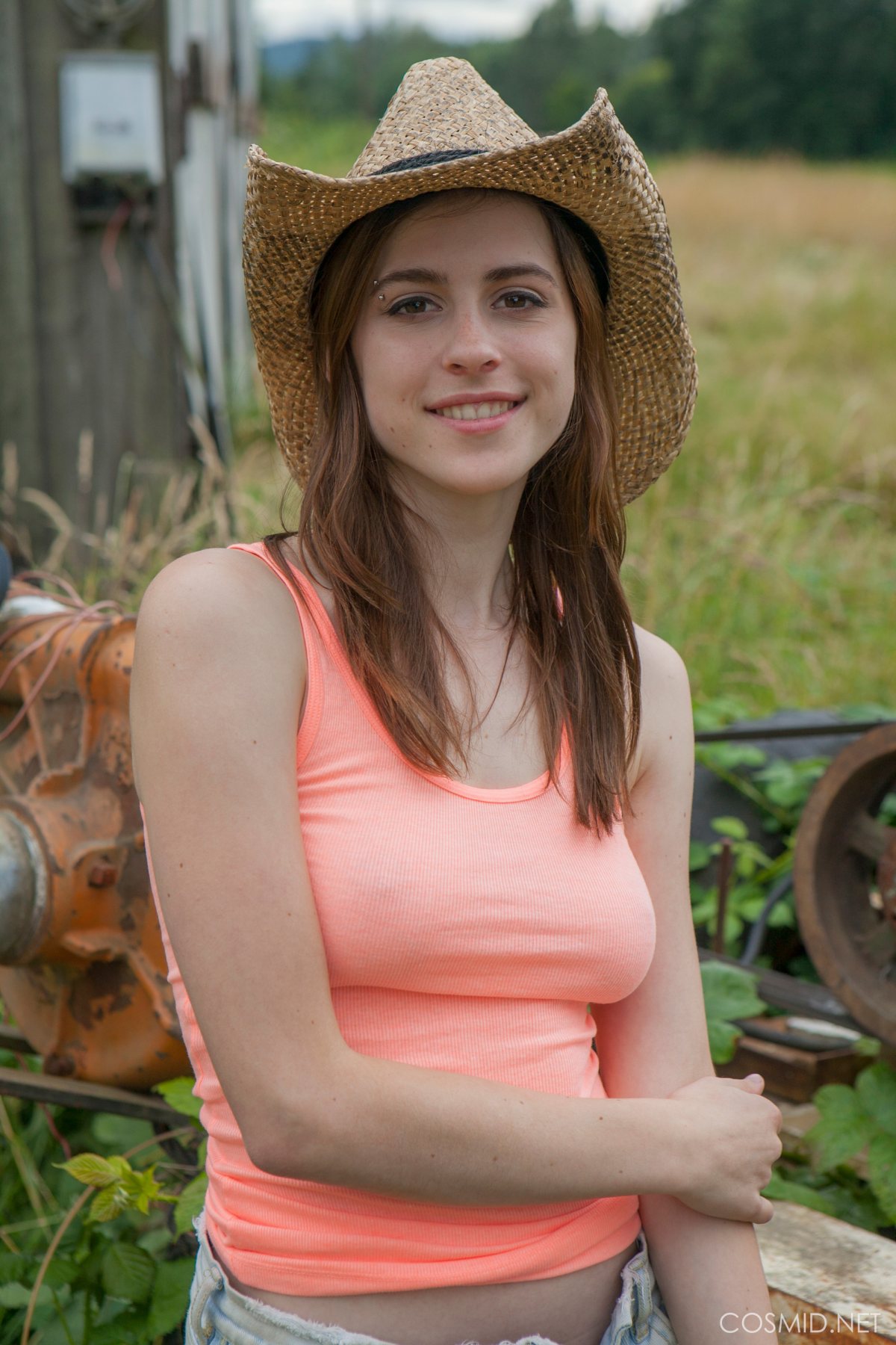 Bloomed girl Eva Green enchanting in Evas A Country Girl  in Cosmid set Evas A Country Girl