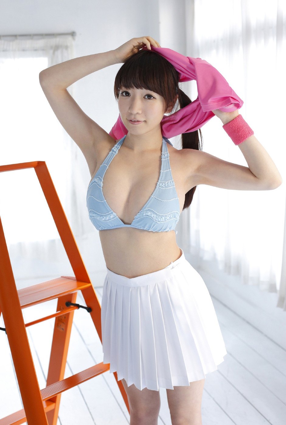 Flirty and playful beauty Airi Shimizu shows her attractive young body in Can I Go Topless 1  in All Gravure set Can I Go Topless 1