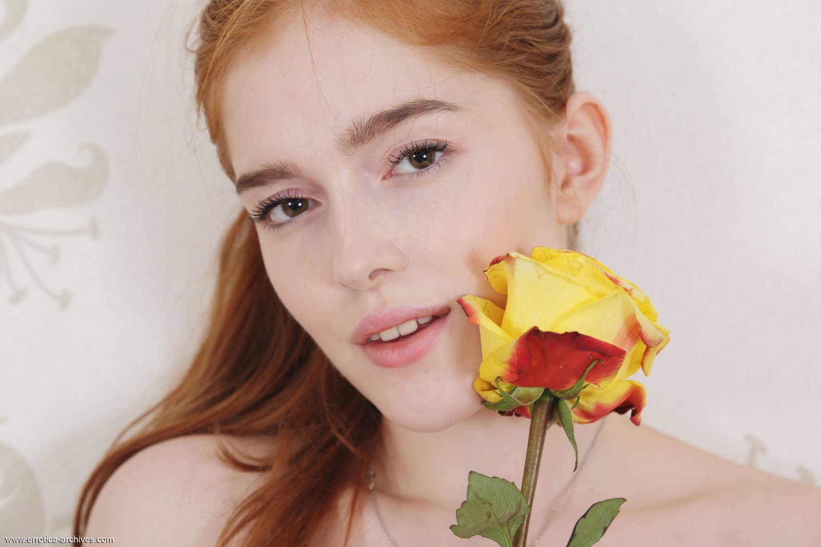 Ginger doll reveals her small boobs trimmed pussy and nice booty at home  in Errotica Archives set Jia Lissa Yellow Rose