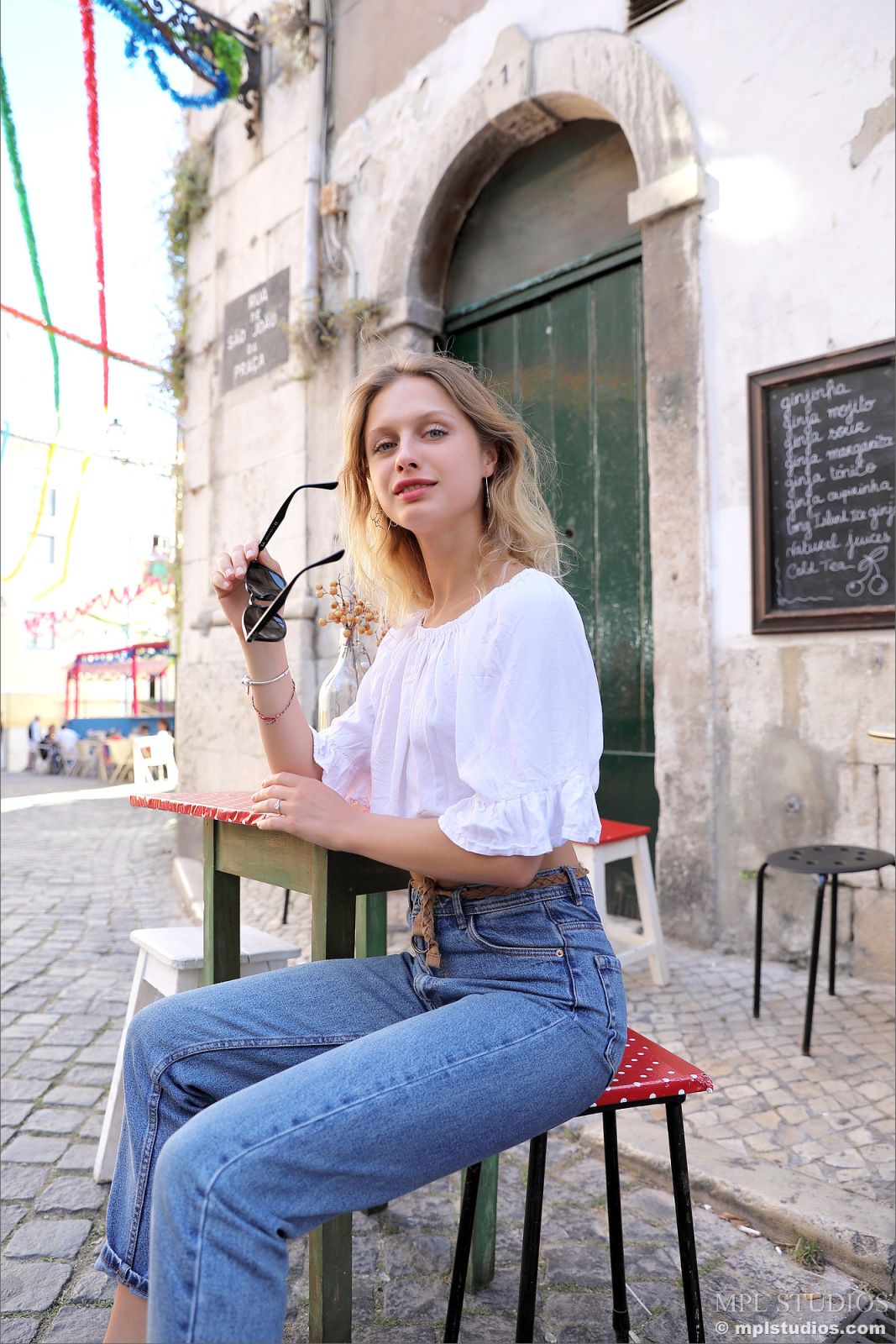 A flirty and playful doll poses in the streets of the beautiful city  in MPL Studios set Postcard from Lisbon