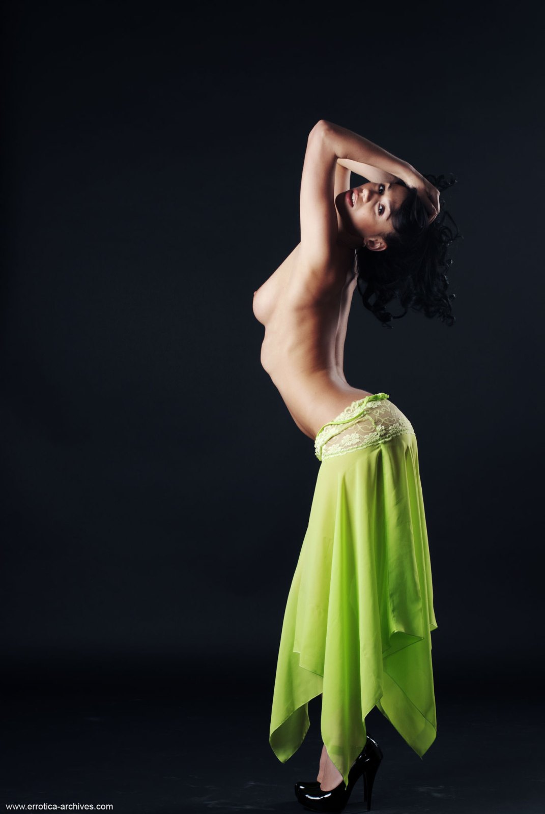 Incredibly hot Magda A takes off her green dress and flaunts her athletic body  in Errotica Archives set Magda A