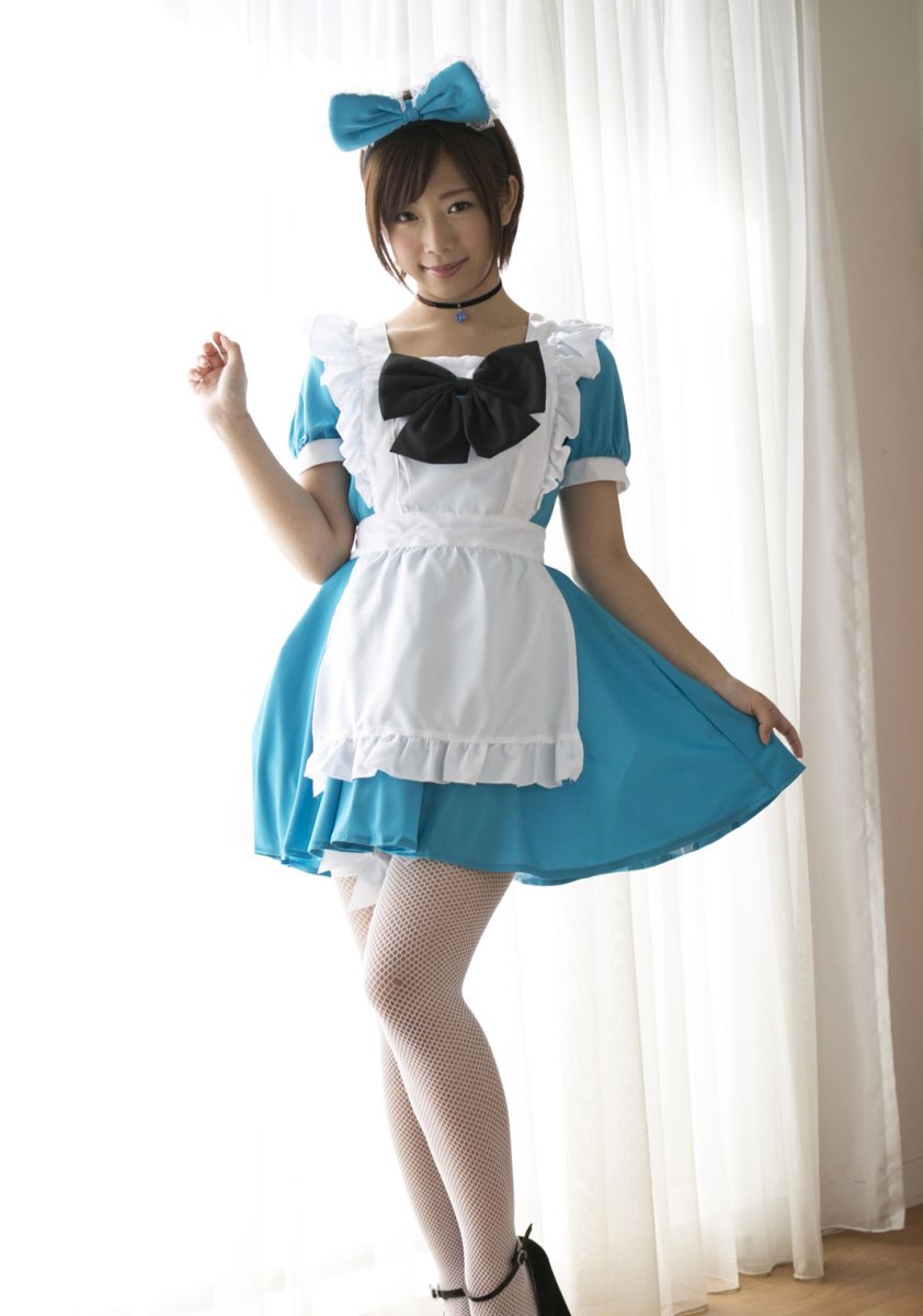 Adorable and playful charmer Sakura Mana erotically poses in Maid For Heart  in All Gravure set Maid For Heart